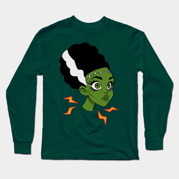 frankenstein bride head Long Sleeve T-Shirt by melivillosa